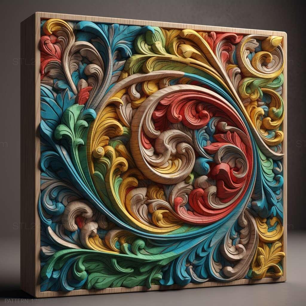 Patterns and decorations (stl colorfull 2, PATTERN_1750) 3D models for cnc
